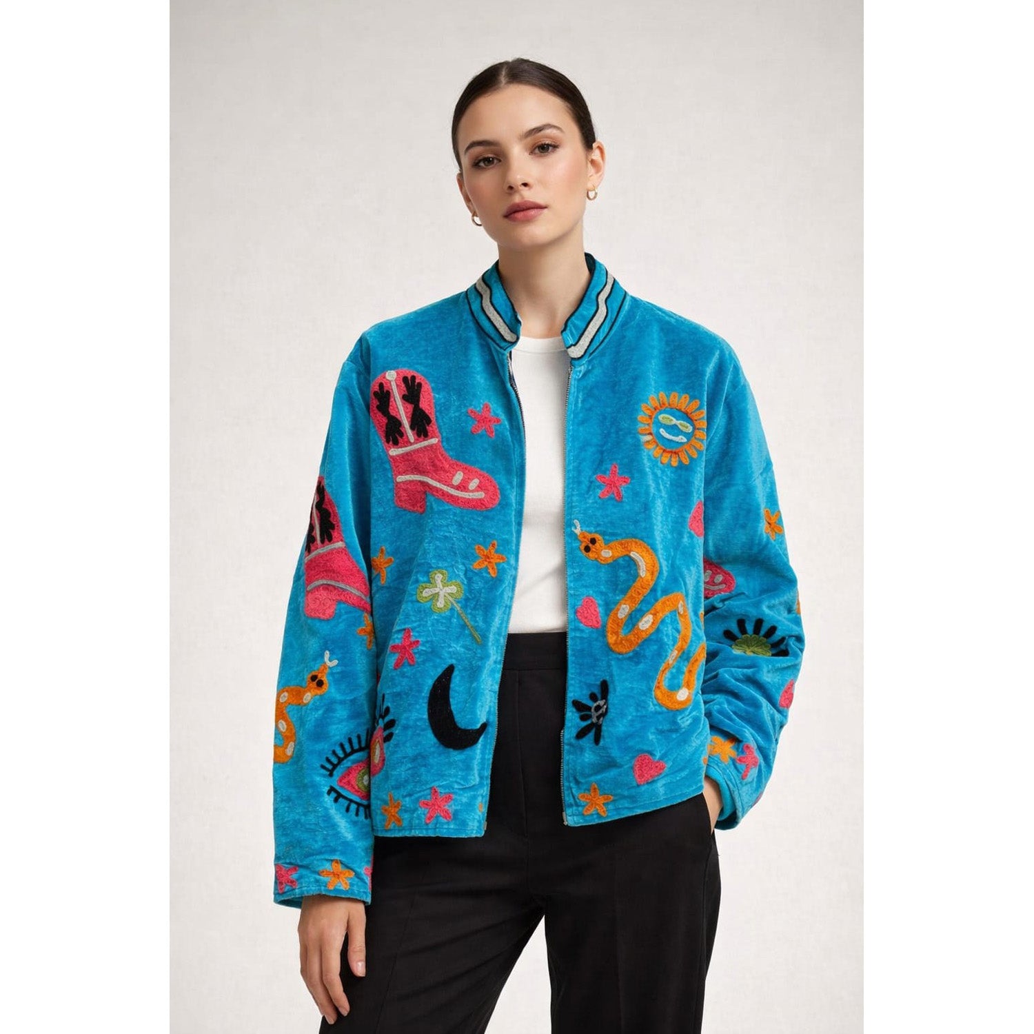 EMBROIDERED VELVET JACKET