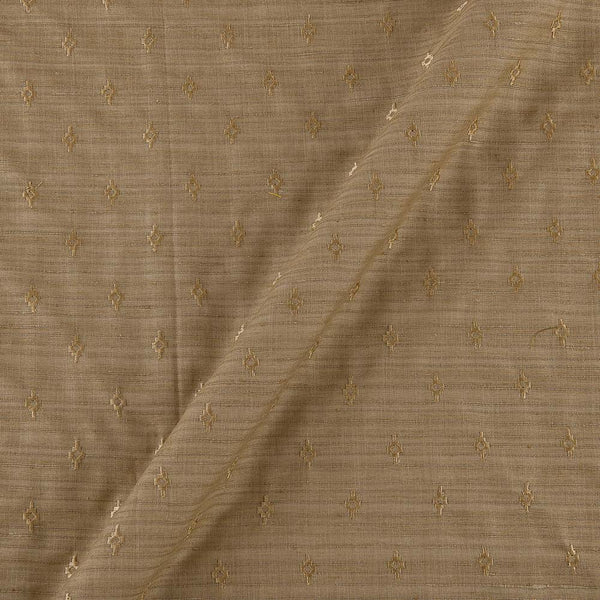 Matka Silk Feel Beige Colour Thread Embroidered 43 Inches Width Fabric