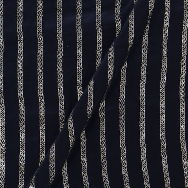 Buy Sequence Embroidered On Midnight Blue Colour Crepe Silk Viscose Fabric Online 3026C1