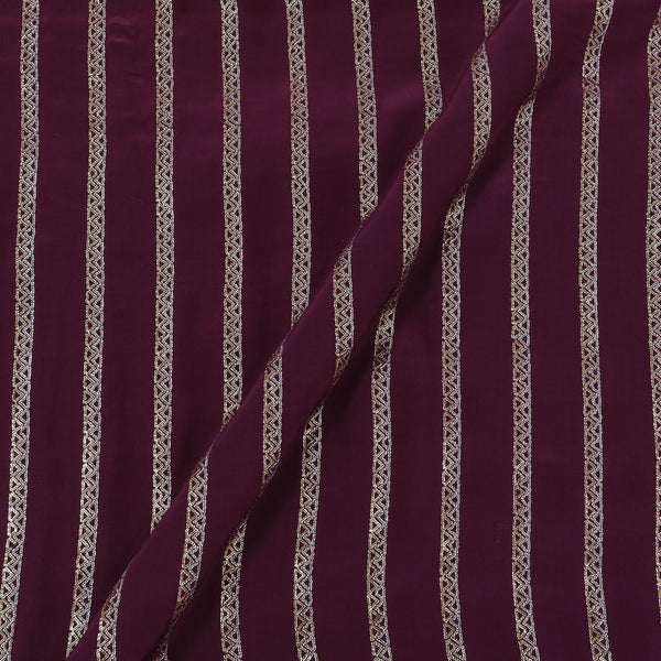 Buy Sequence Embroidered On Wine Colour Crepe Silk Viscose Fabric Online 3026C6