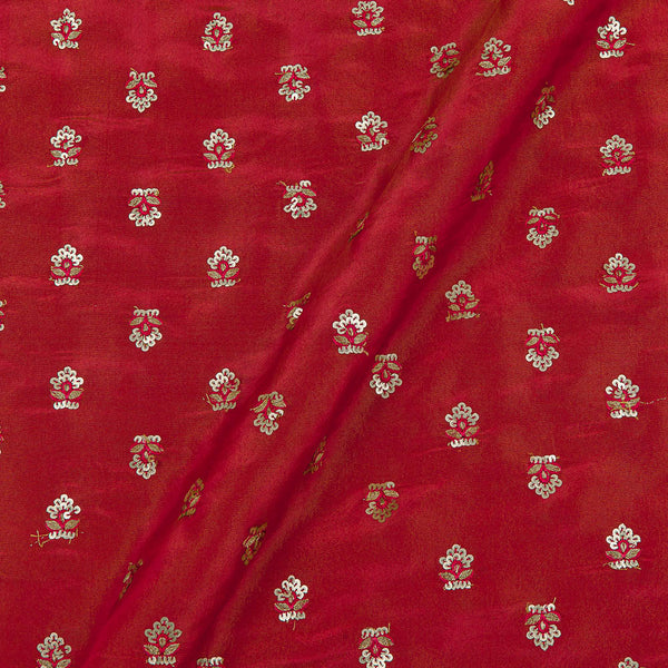 Cherry Pink Colour Tikki Embroidered Butti 42 Inches Width Tissue Fabric