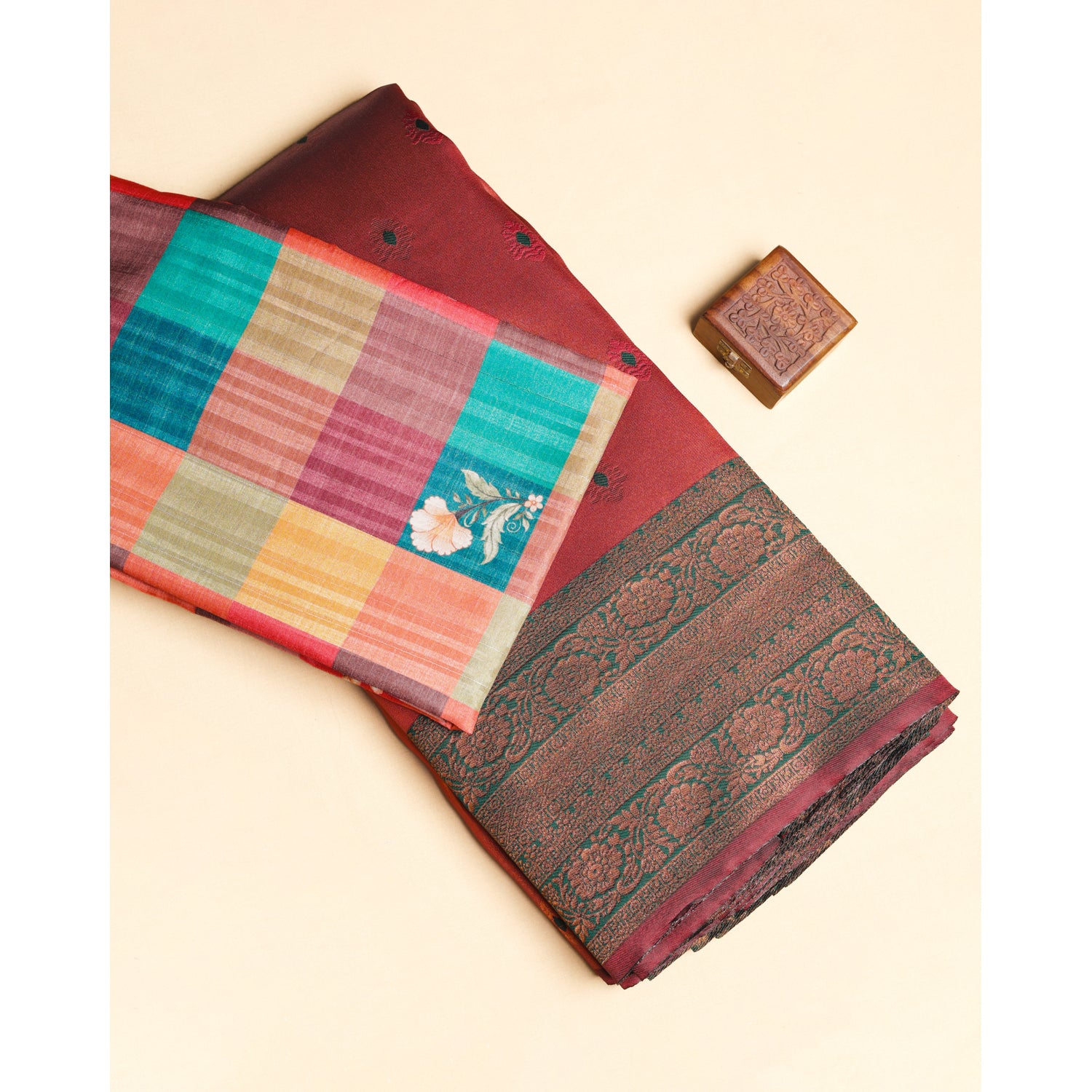SEMI TUSSAR WITH SEMI SILK MIX & MATCH