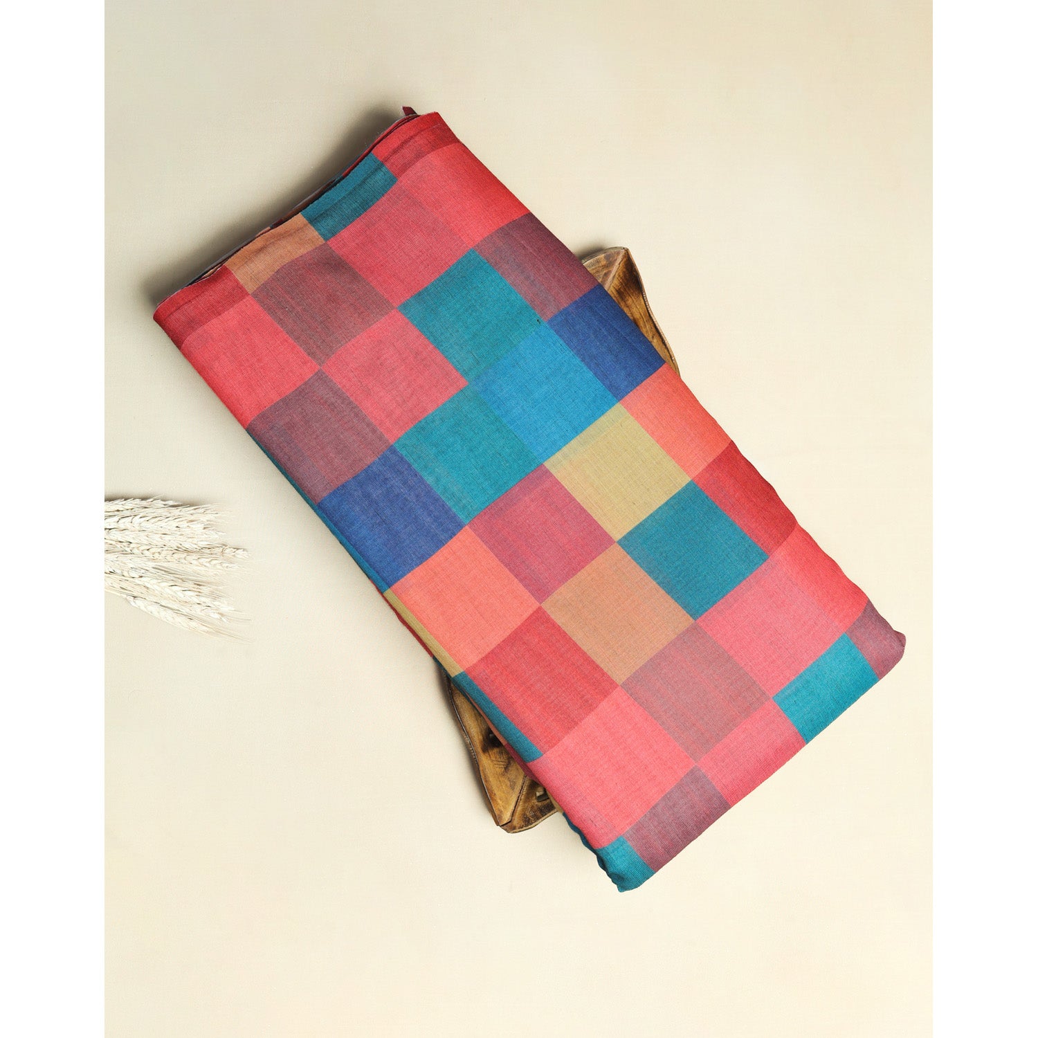 RAJWADI LINEN DIGITAL PRINTED CHECKS FABRIC
