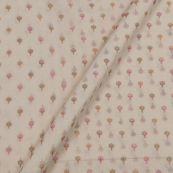 Buy Cotton Off White Colour Multi Thread Embroidered Fabric Online 3102B