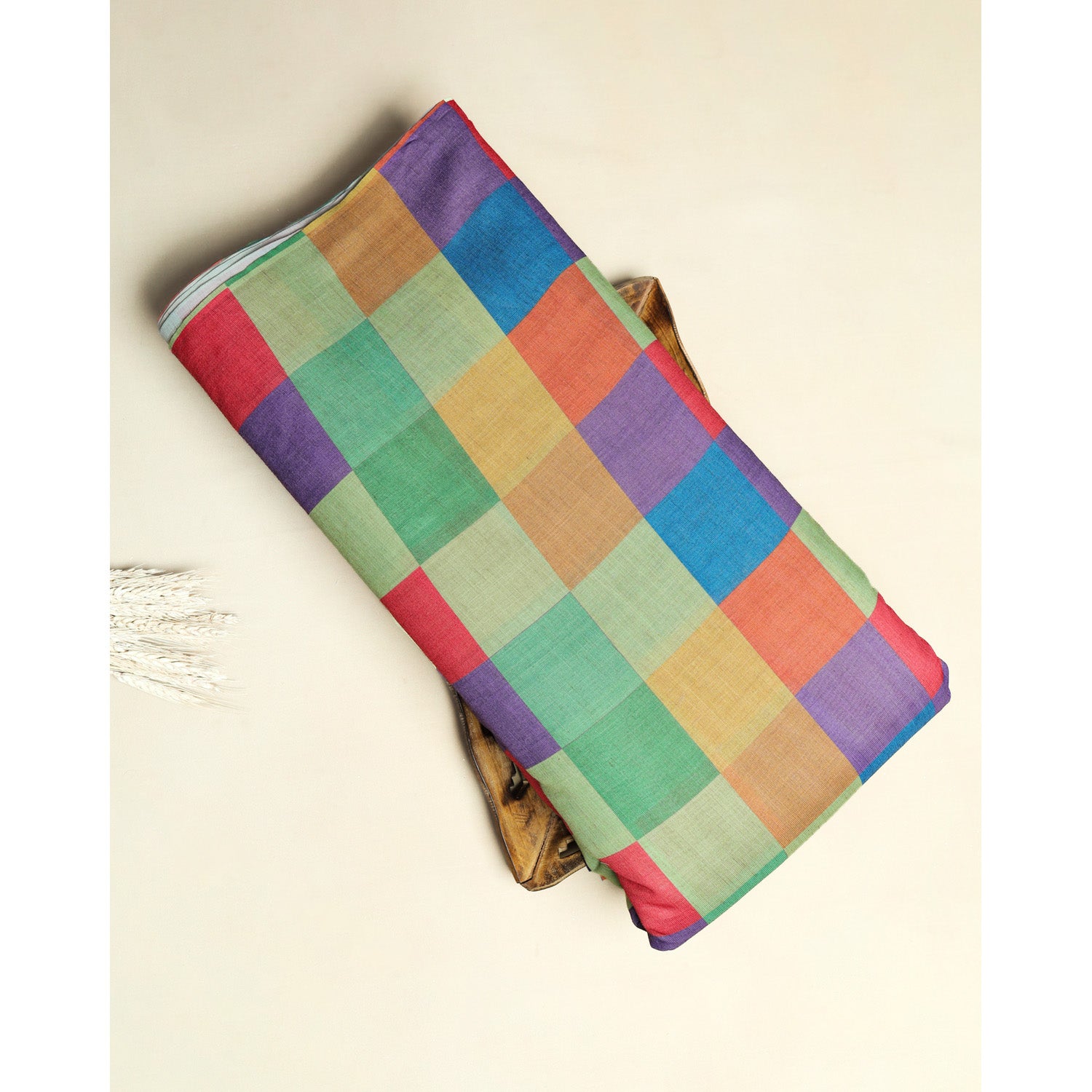 RAJWADI LINEN DIGITAL PRINTED CHECKS FABRIC