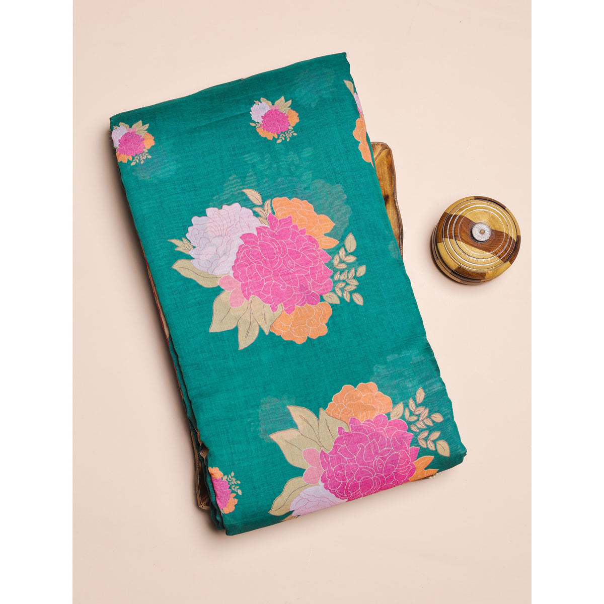 MUL CHANDERI PRINTED FABRIC