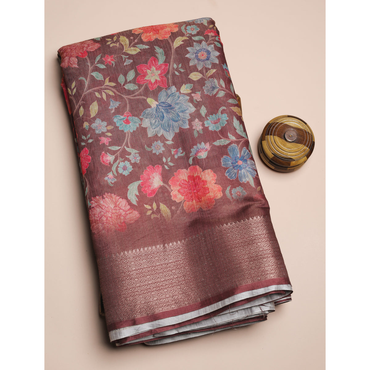 SEMI TUSSAR PRINTED FABRIC