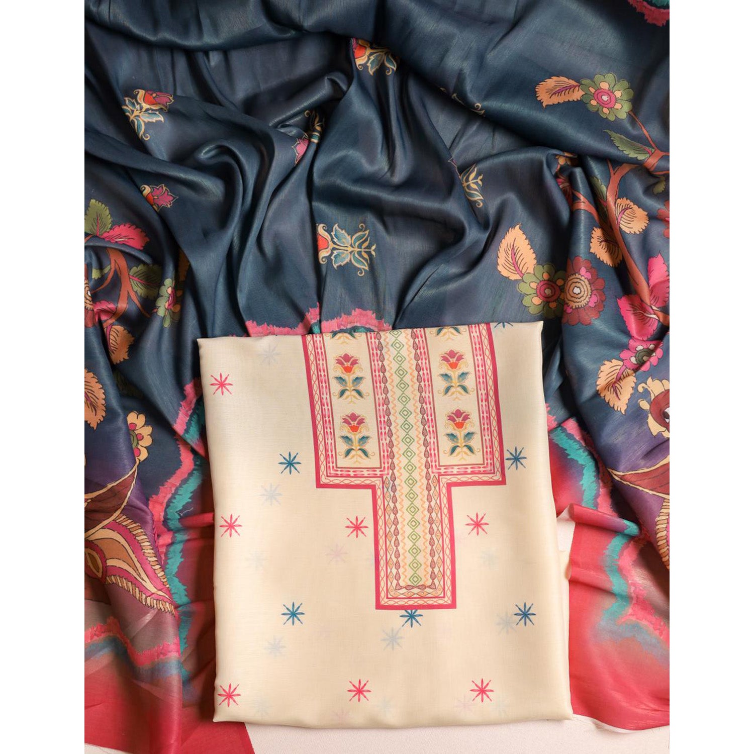 SOFT SILK KALAMKARI 2 PIECE SET