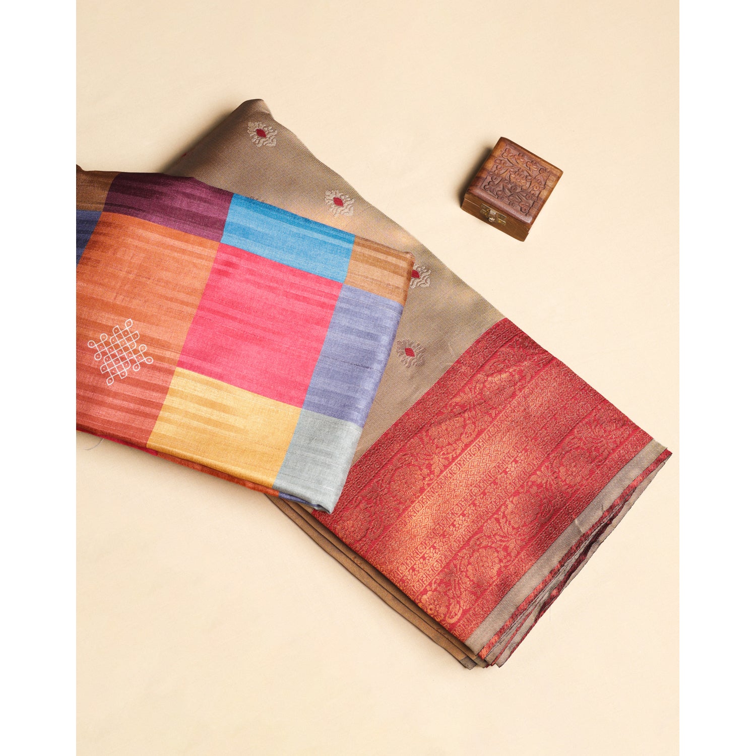 SEMI TUSSAR WITH SEMI SILK MIX & MATCH