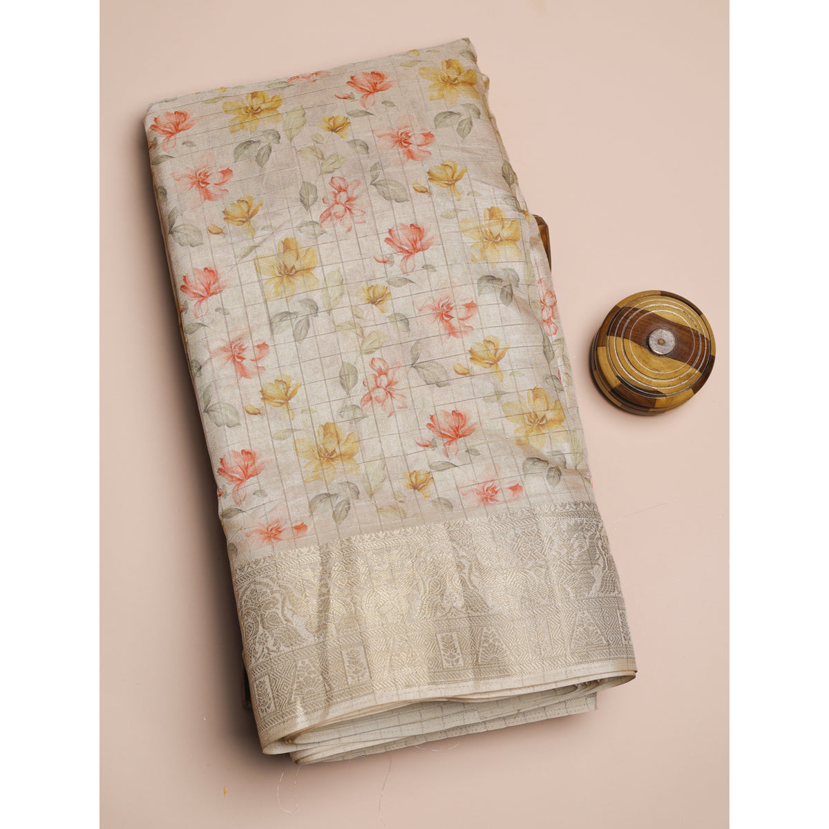 SEMI TUSSAR PRINTED FABRIC