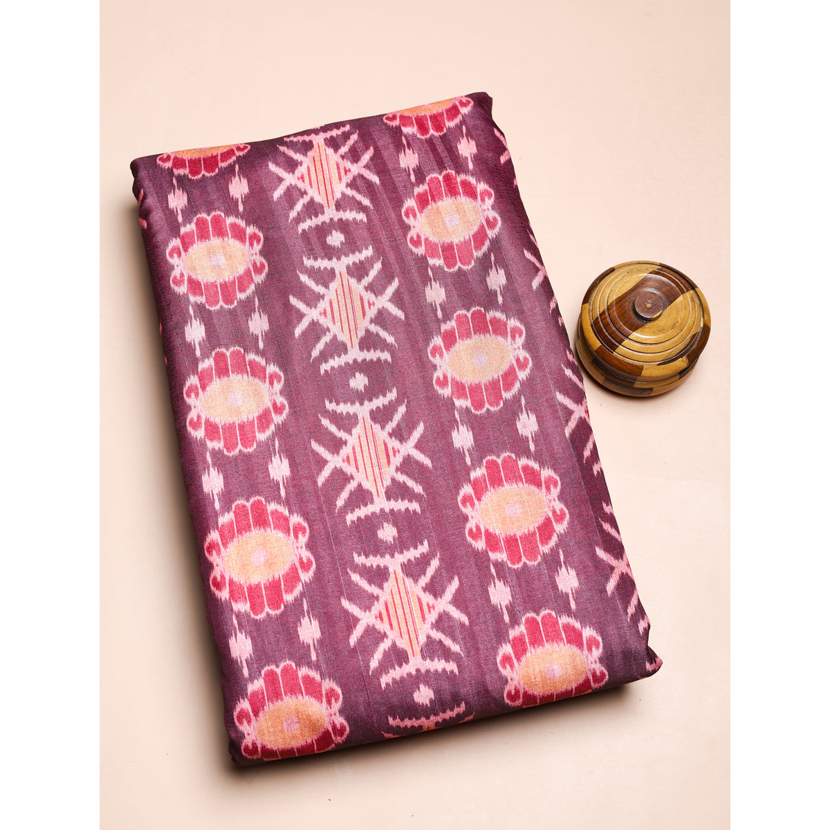 SEMI TUSSAR IKAT PRINTED FABRIC