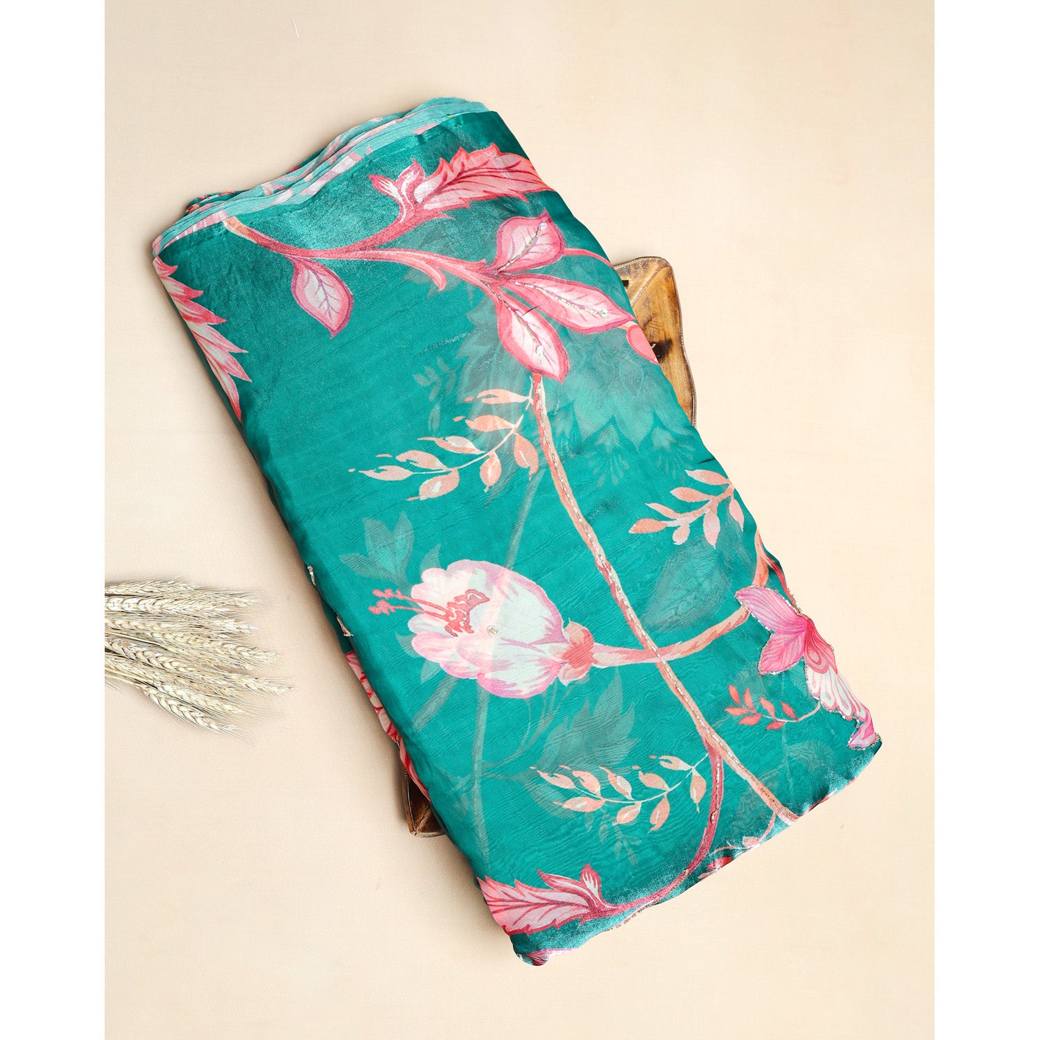 FENDI SILK EMBROIDERY WORK FABRIC