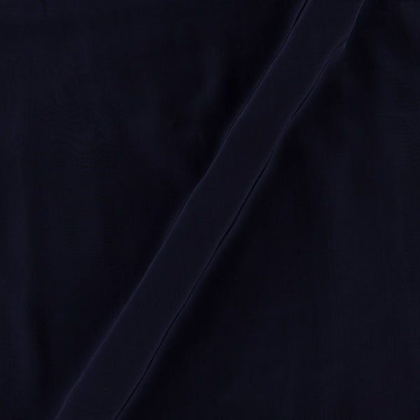 Crepe Silk Feel Dark Blue Colour Plain Dyed Fabric