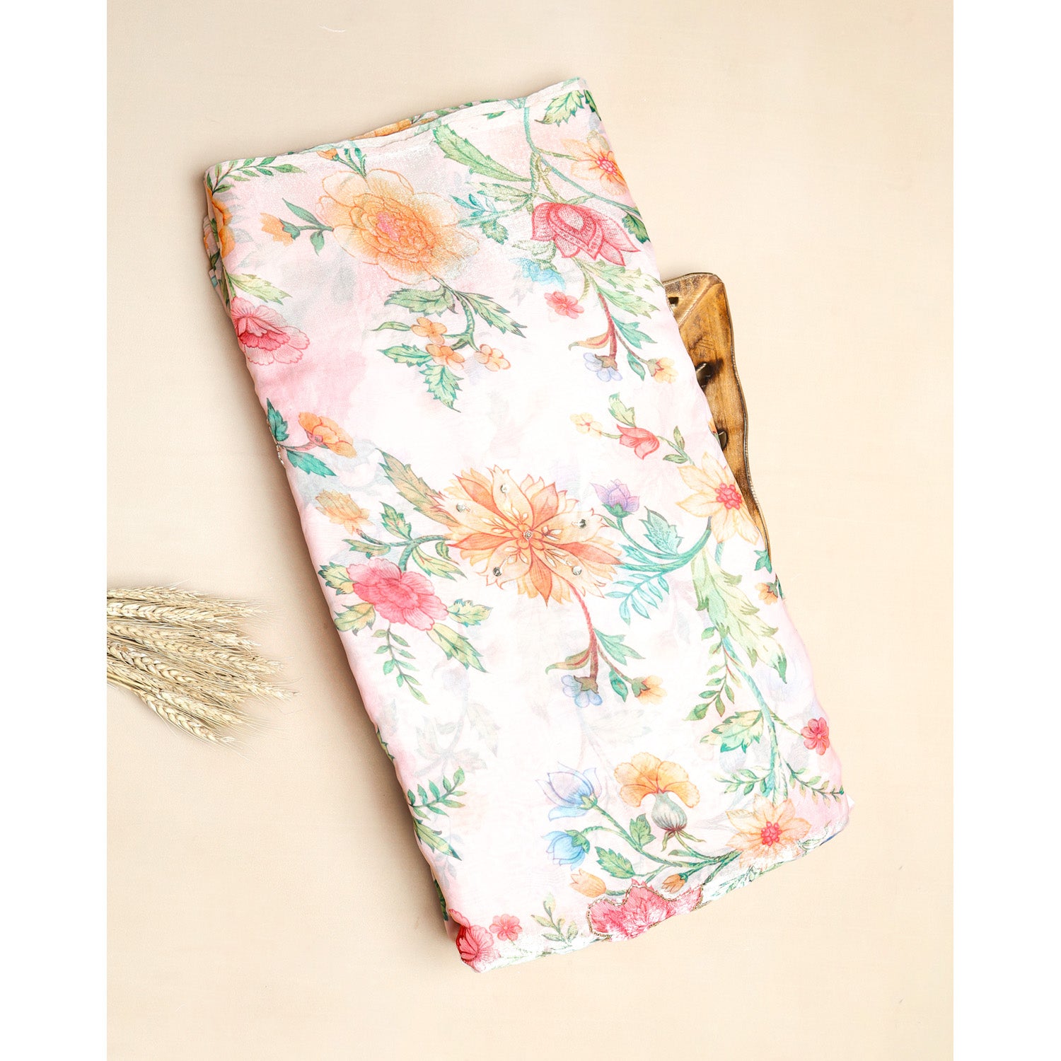 FENDI SILK EMBROIDERY WORK FABRIC