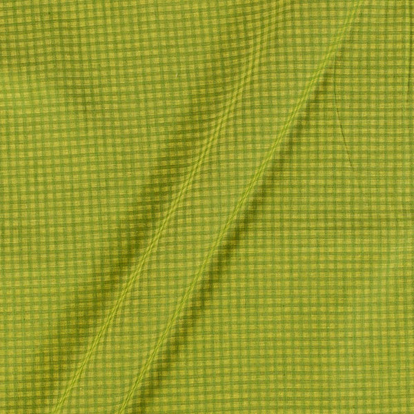 South Cotton Lime Green Cross Tone [Green X Yellow] Mini Check Washed 43 Inches Width Fabric