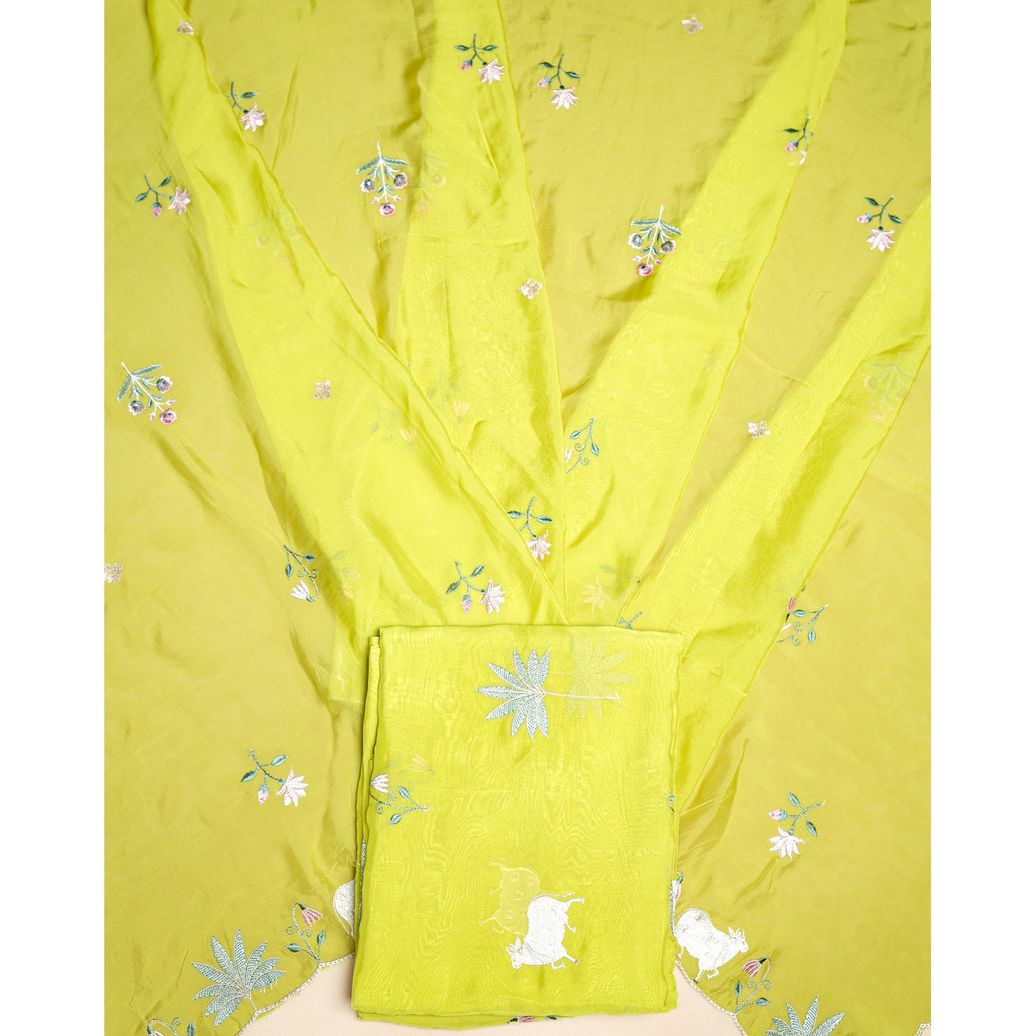 PURE VISCOSE ORGANZA PICHWAI 2 PIECE SET