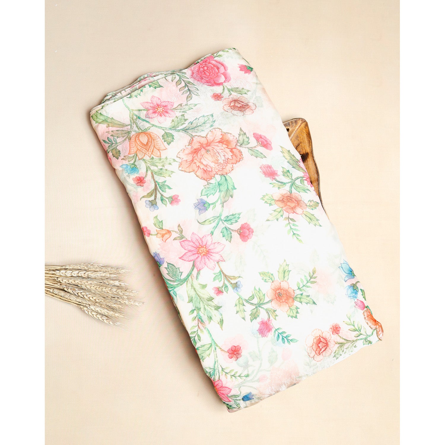 FENDI SILK EMBROIDERY WORK FABRIC