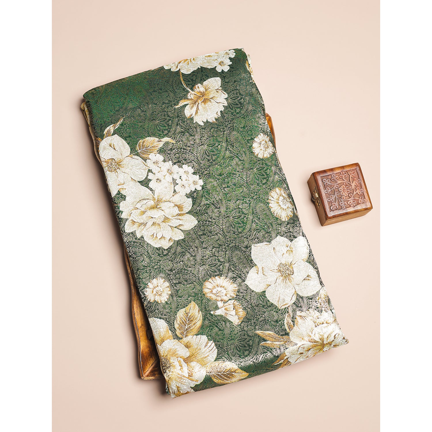 PURE JACQUARD BANARASI SILK PRINTED FABRIC