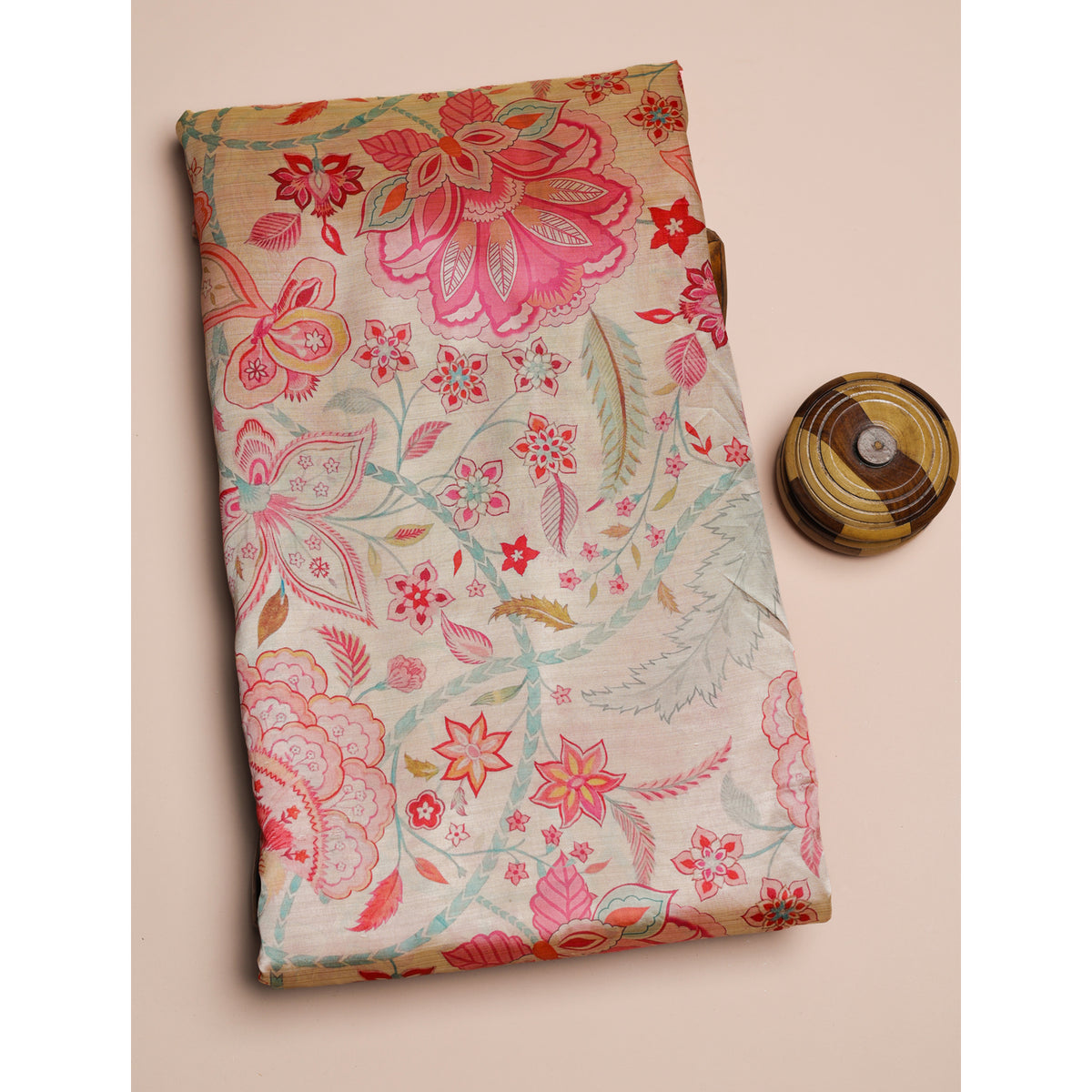 SEMI TUSSAR PRINTED FABRIC
