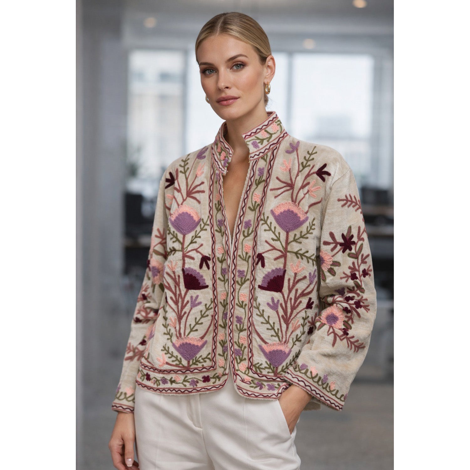 EMBROIDERED VELVET JACKET