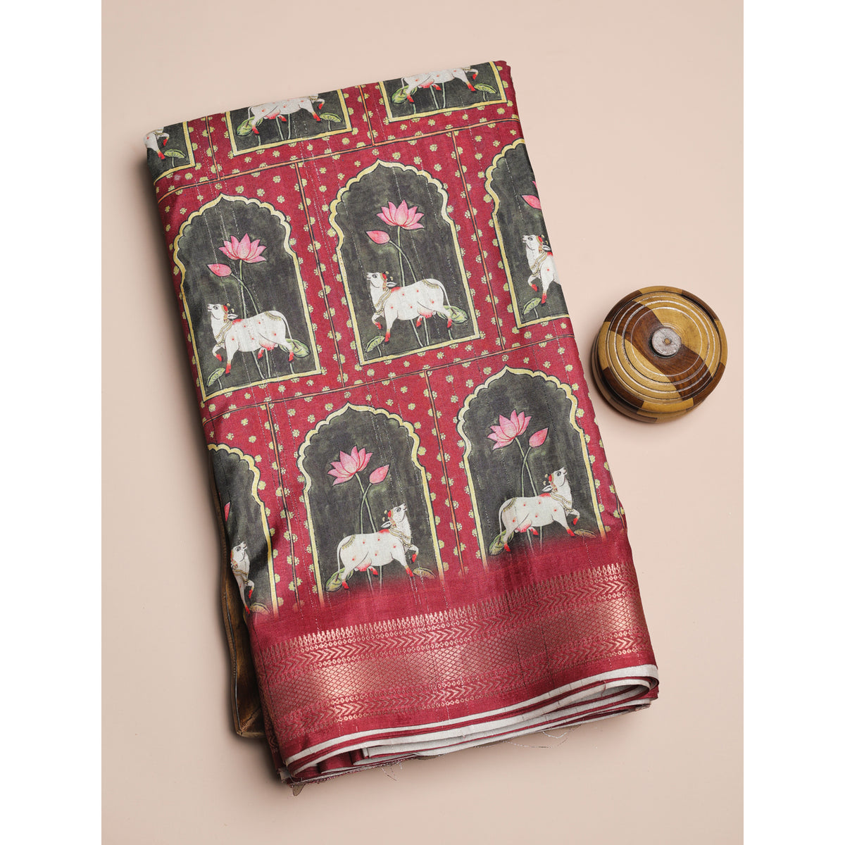 SEMI TUSSAR PRINTED FABRIC