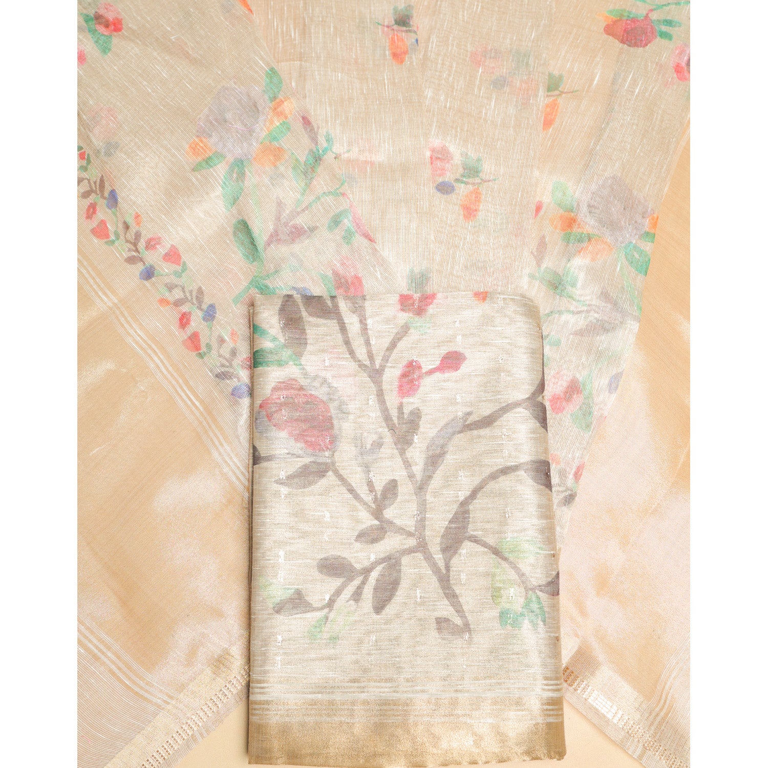 TEHZEEB - TISSUE SILK PRINTED 2 PIECE SET