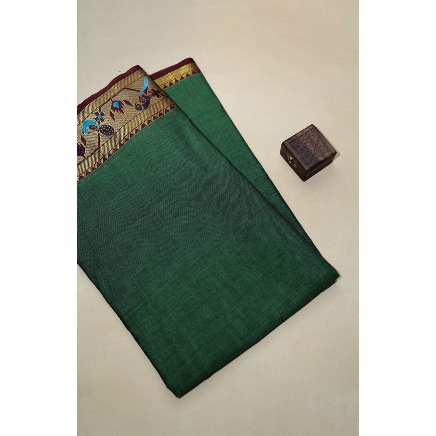 HANDLOOM COTTON NARAYANPET BORDER FABRIC