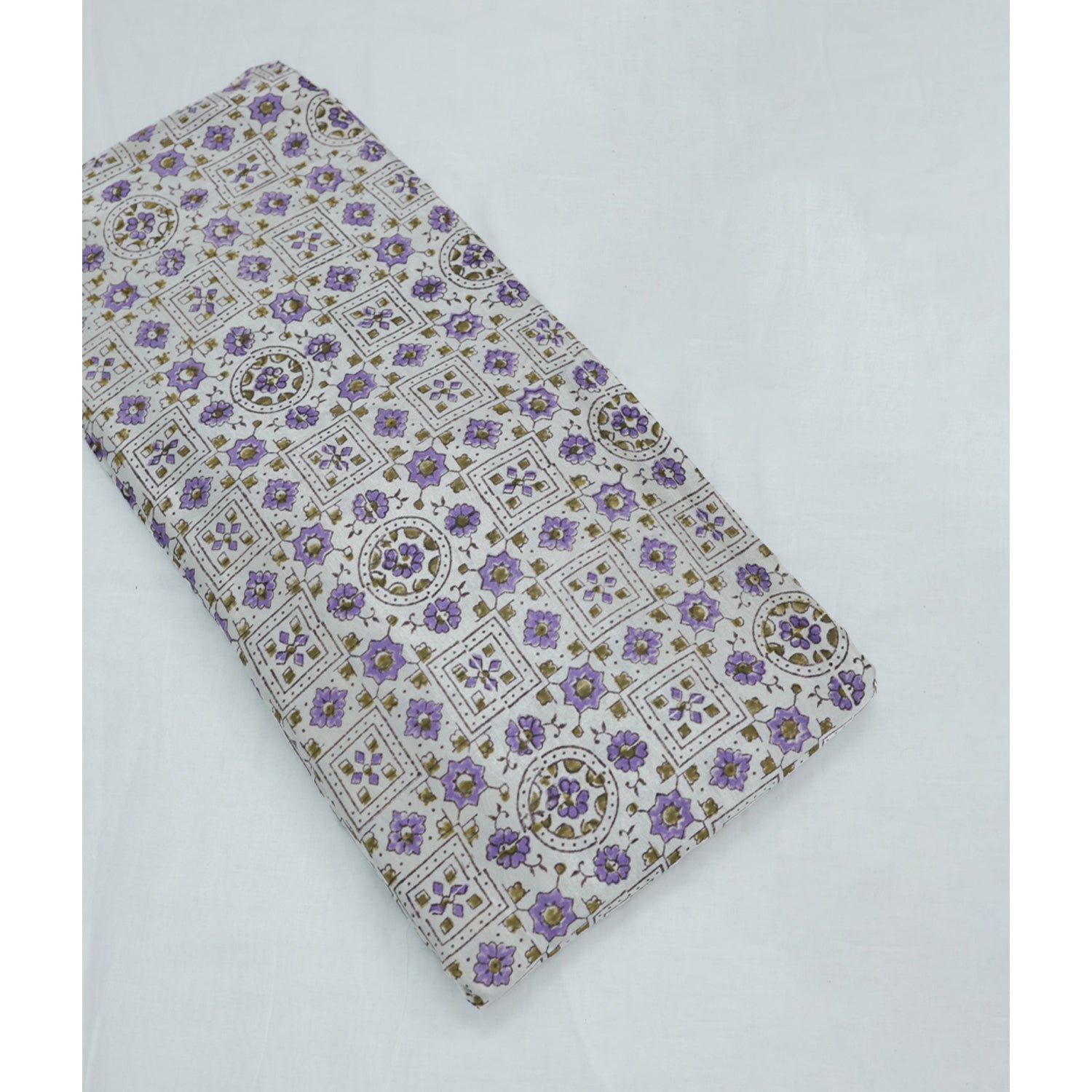 MASHRU SILK HANDBLOCK PRINTED FABRIC