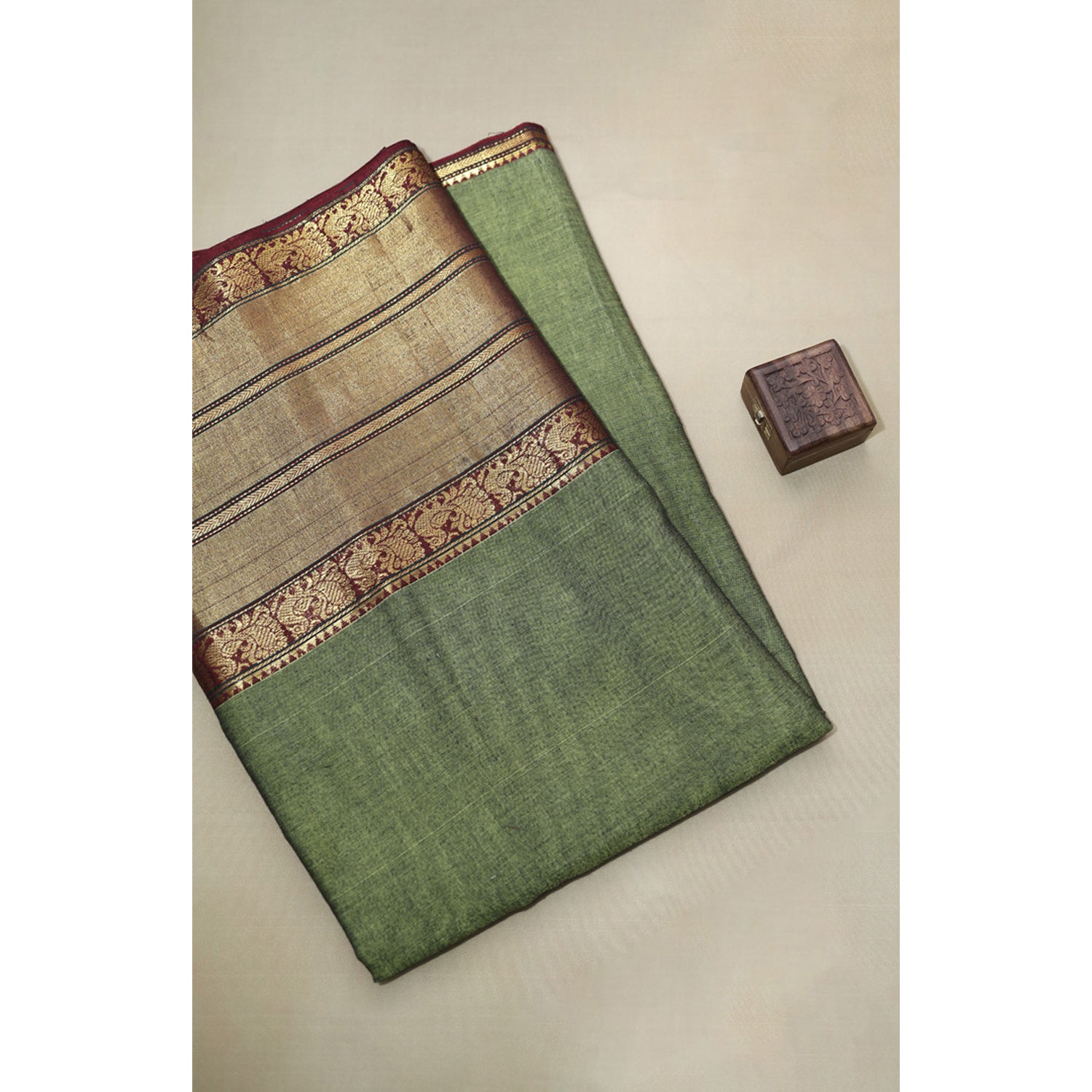 HANDLOOM COTTON NARAYANPET BORDER FABRIC