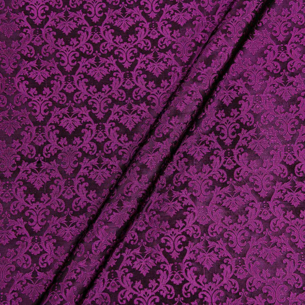 Buy Banarasi Resham Brocade Deep Purple Colour Self Jacquard Fabric 6064Q Online