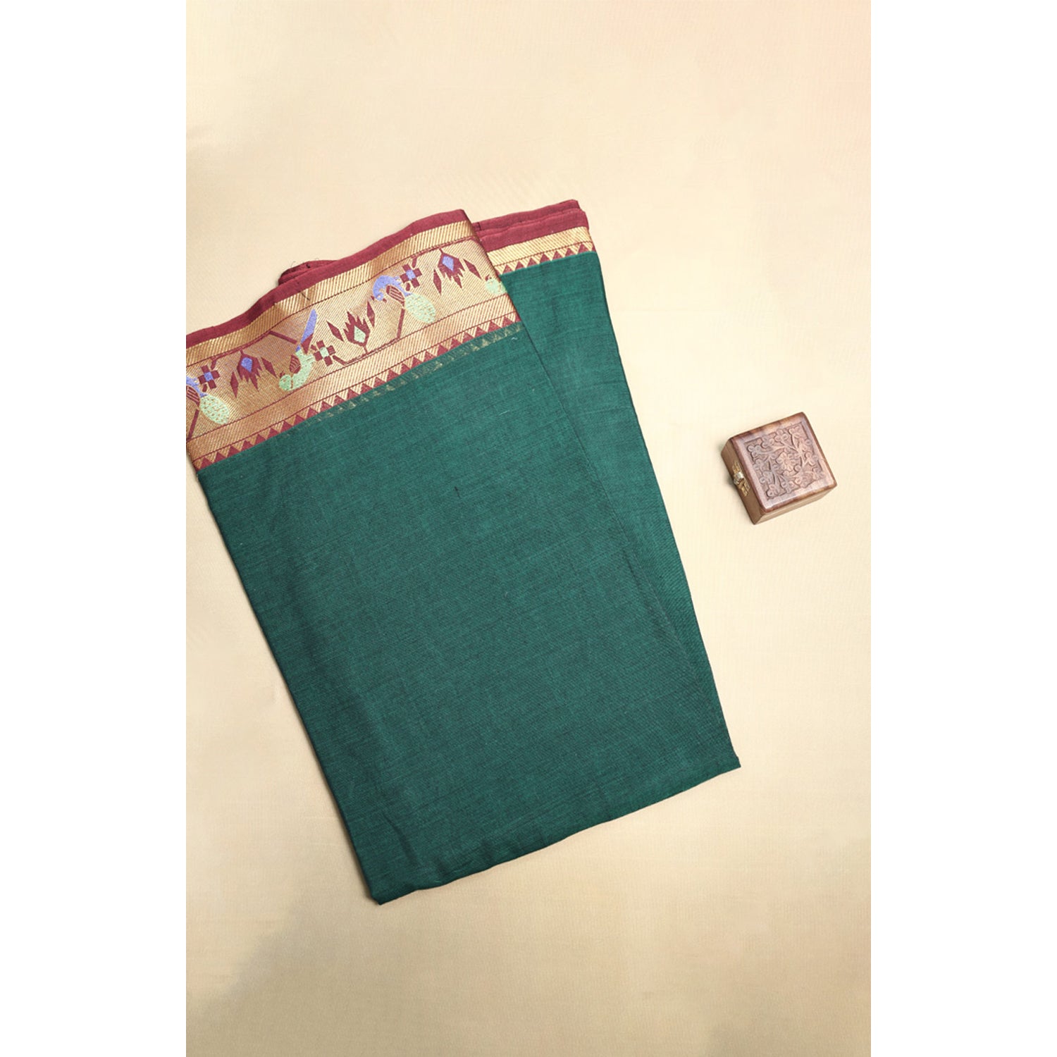 HANDLOOM COTTON NARAYANPET BORDER FABRIC