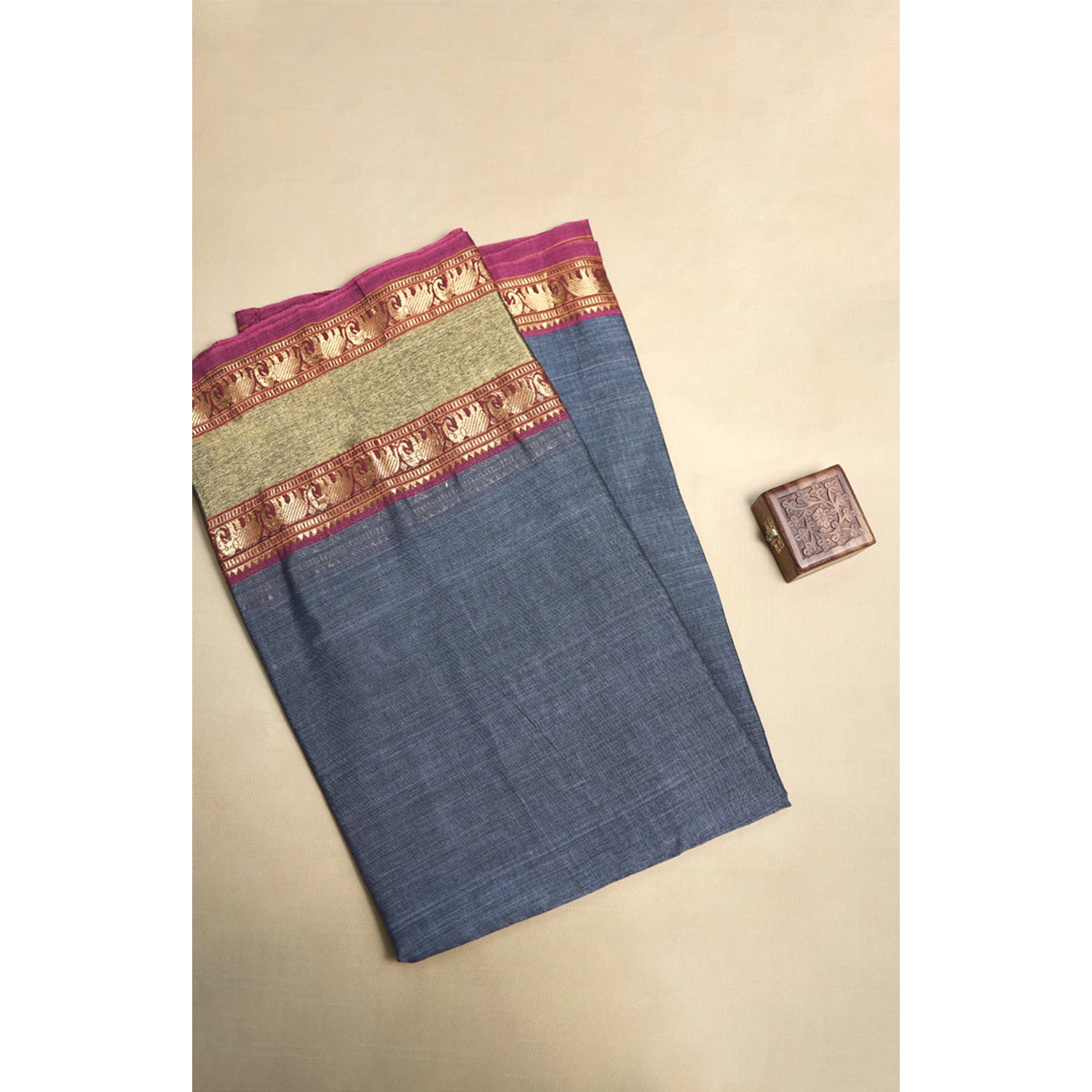 HANDLOOM COTTON NARAYANPET BORDER FABRIC