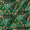 Ethnic Print on Green Colour Chinnon Silk Feel Zari Brocade 43 Inches Width Fabric