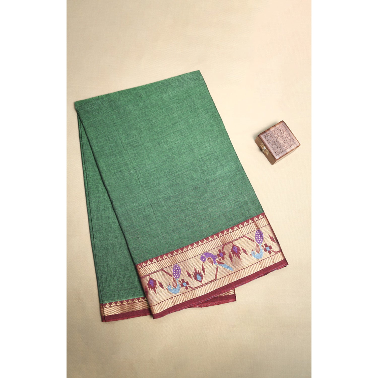 HANDLOOM COTTON NARAYANPET BORDER FABRIC