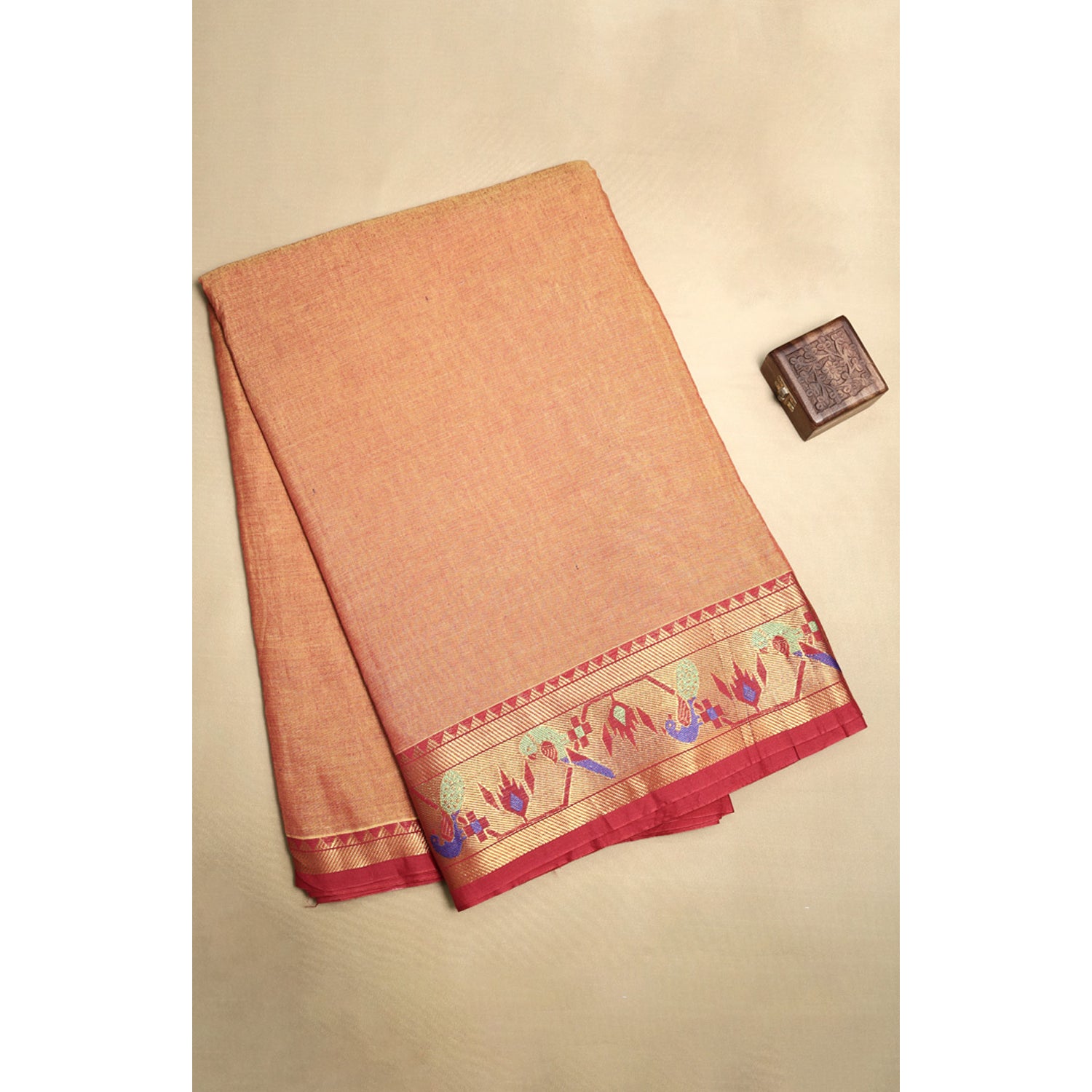 HANDLOOM COTTON NARAYANPET BORDER FABRIC