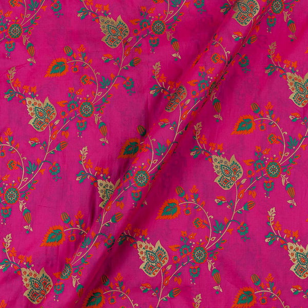 Banarasi Art Silk Hot Pink Colour Golden Jacquard Jaal Fabric Online 6099T1
