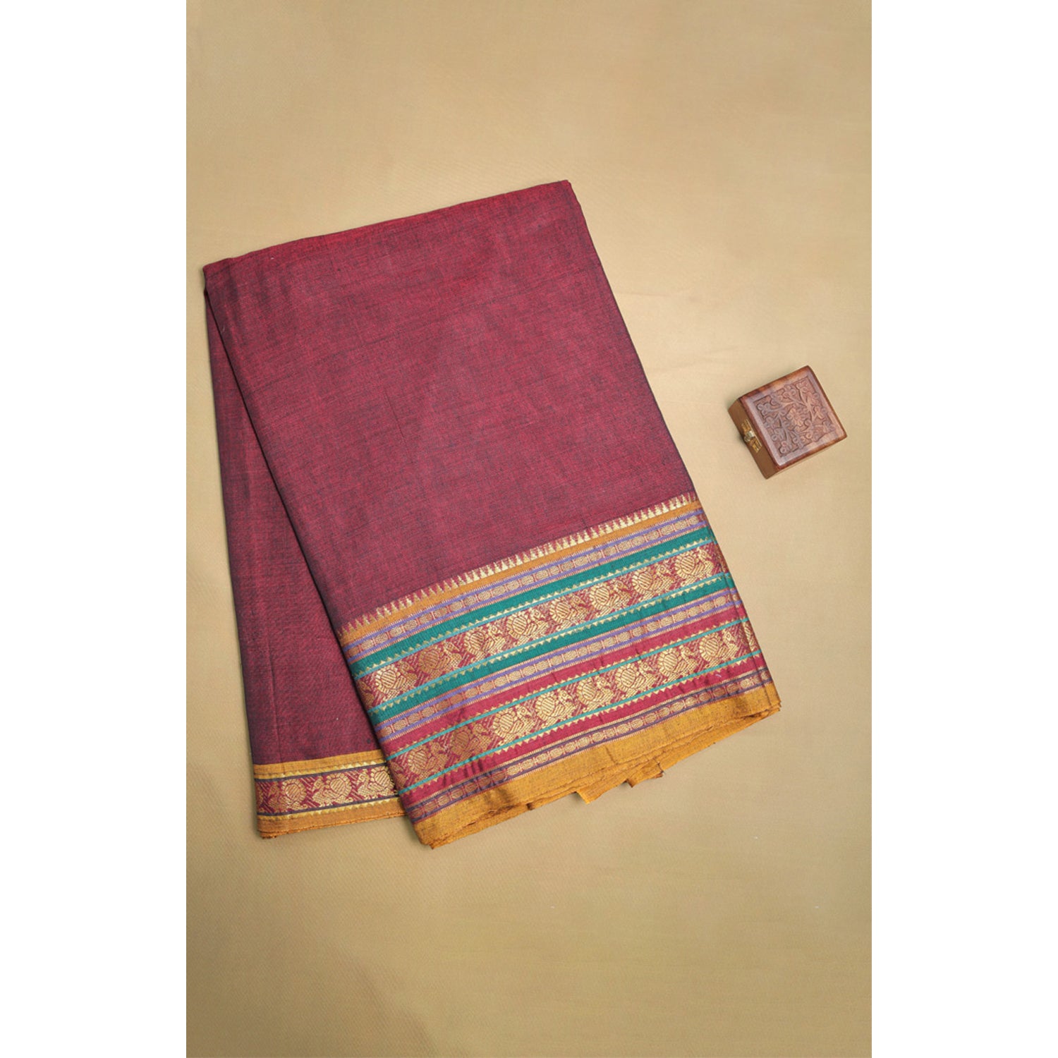 HANDLOOM COTTON NARAYANPET BORDER FABRIC
