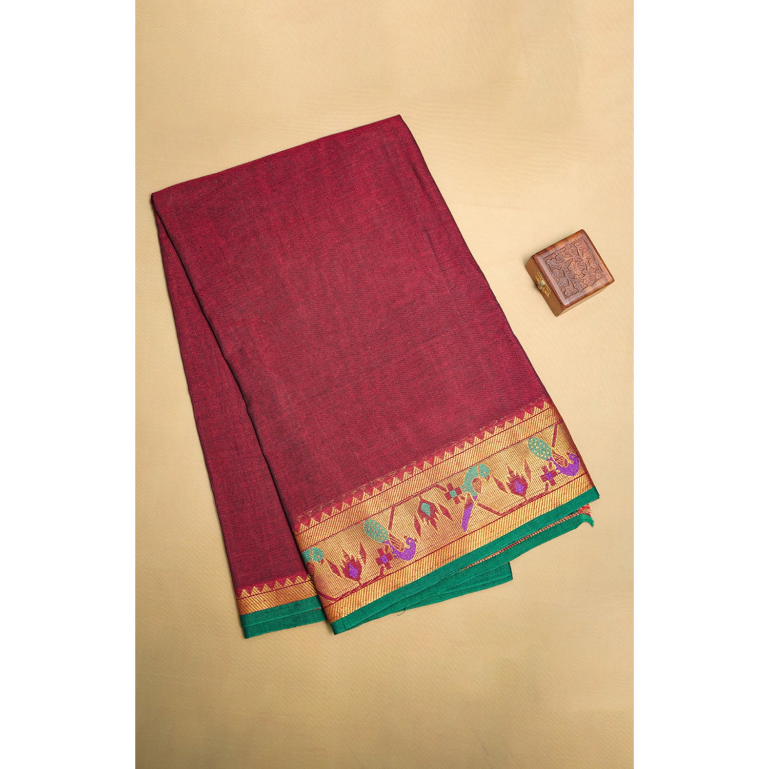 HANDLOOM COTTON NARAYANPET BORDER FABRIC