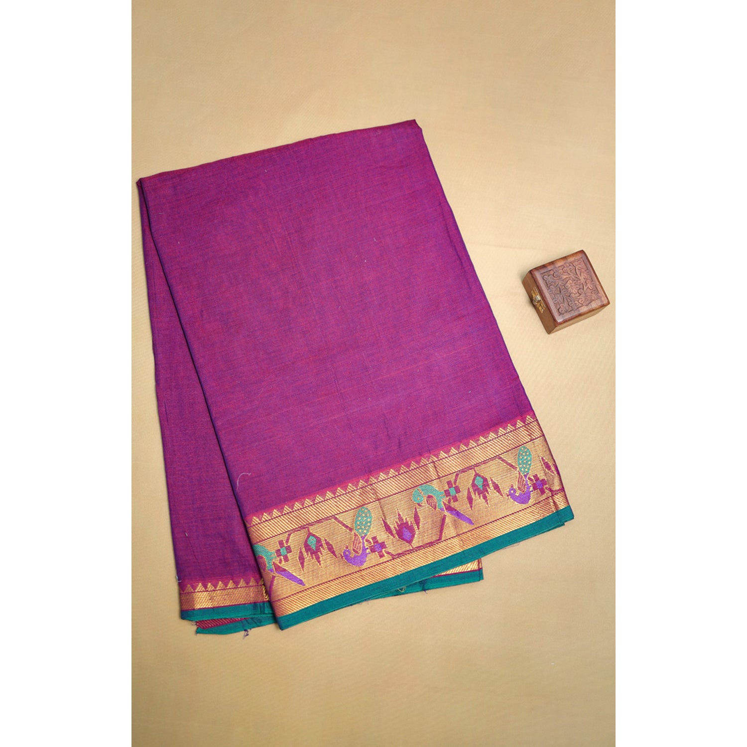 HANDLOOM COTTON NARAYANPET BORDER FABRIC