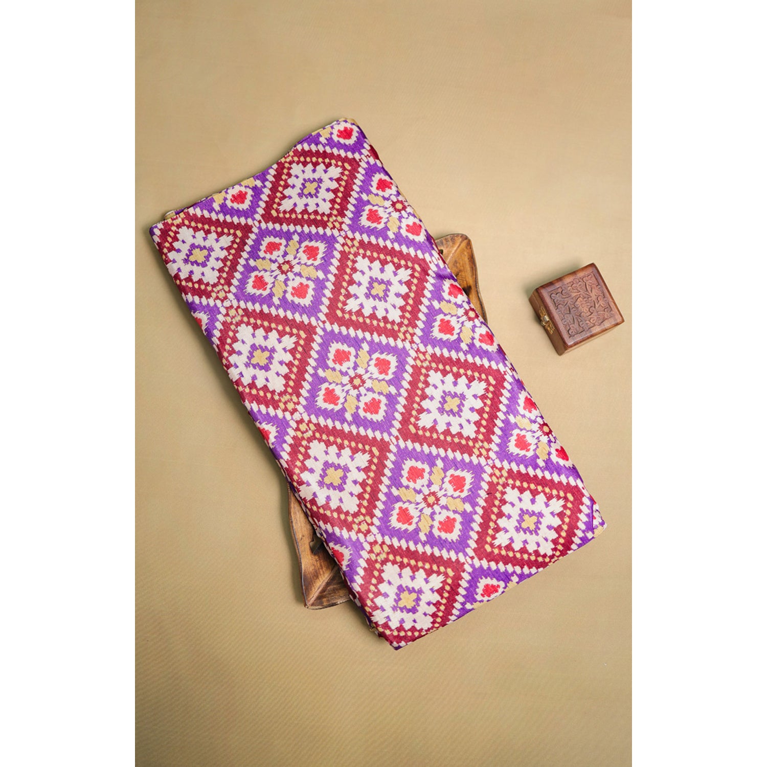 RAJWADI SEMI TUSSAR PATOLA PRINTED FABRIC