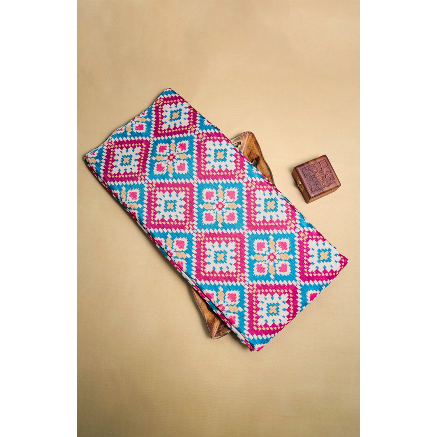 RAJWADI SEMI TUSSAR PATOLA PRINTED FABRIC