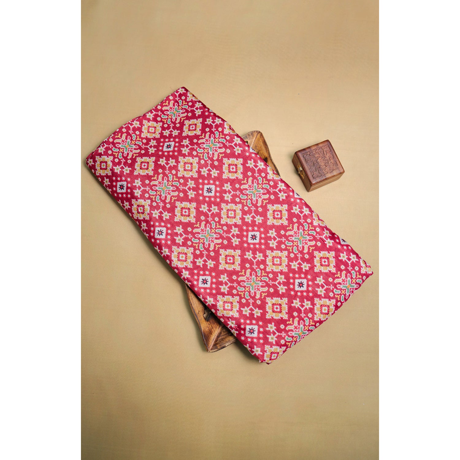 RAJWADI SEMI TUSSAR PATOLA PRINTED FABRIC