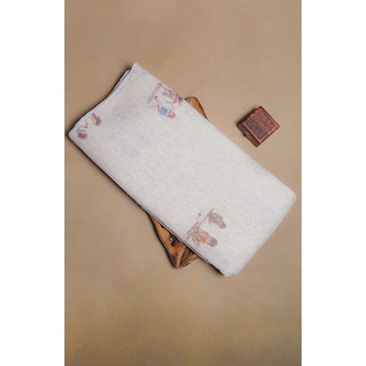 RAJWADI SEMI TUSSAR PRINTED FABRIC