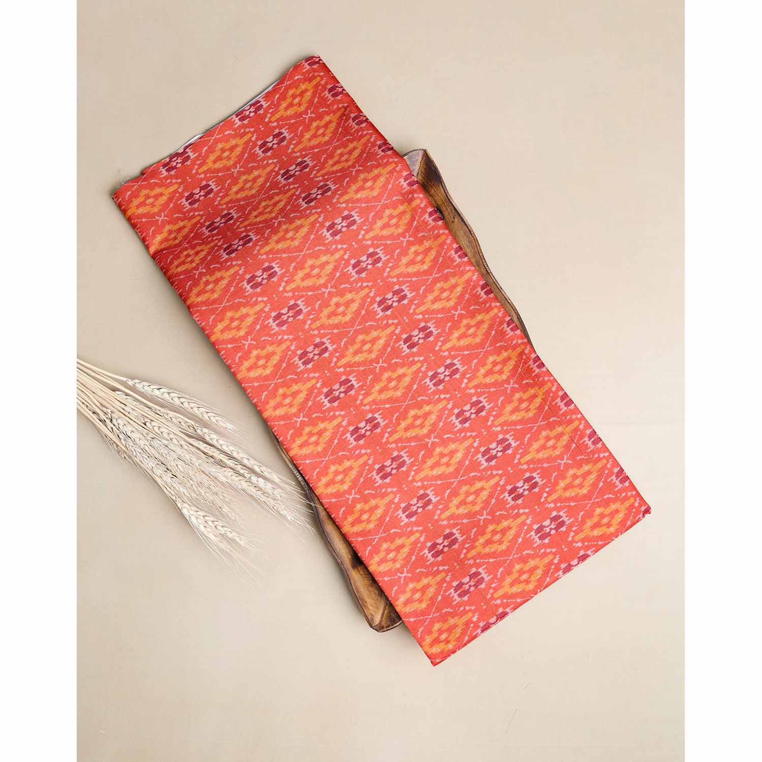 SEMI TUSSAR IKAT PRINTED FABRIC