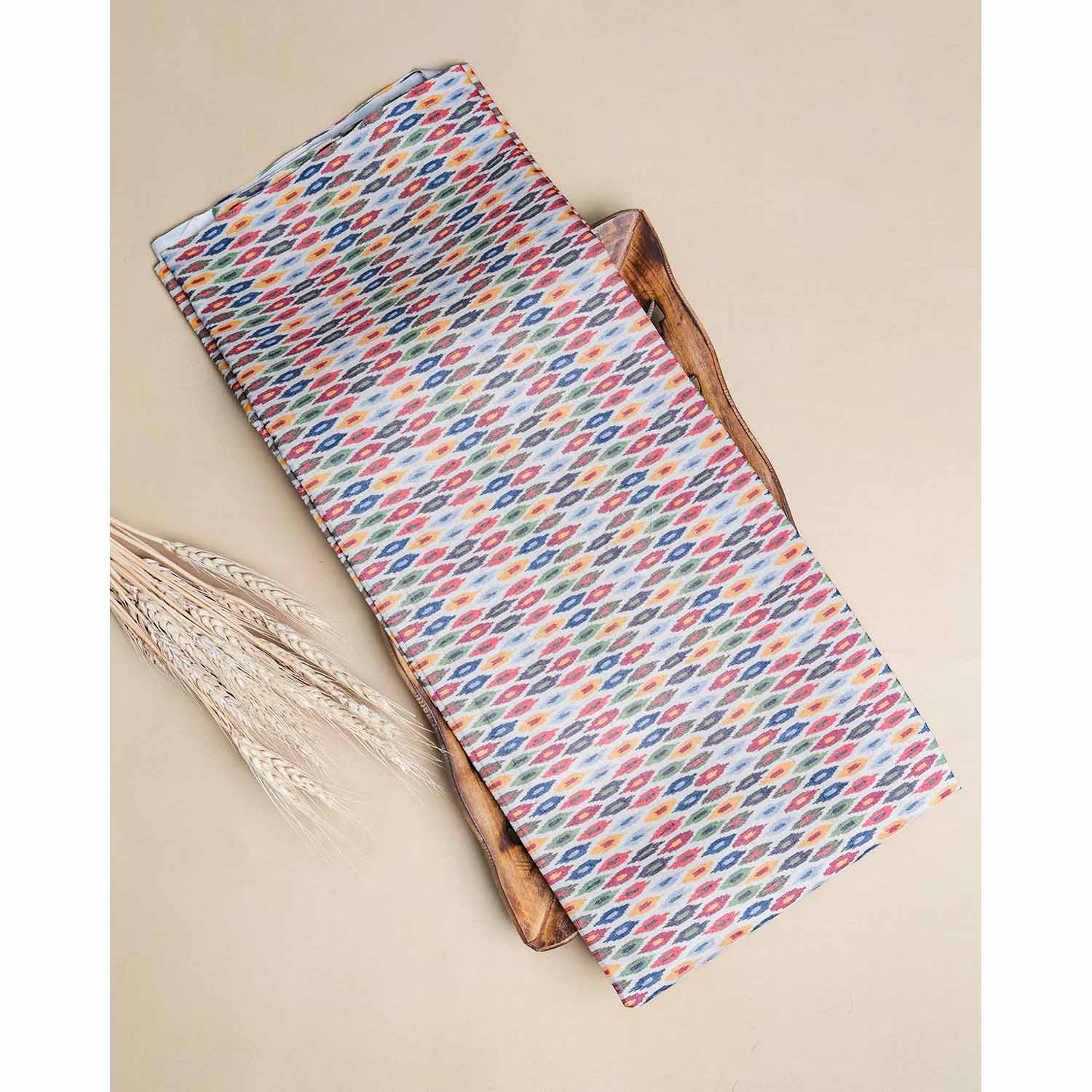 SEMI TUSSAR IKAT PRINTED FABRIC