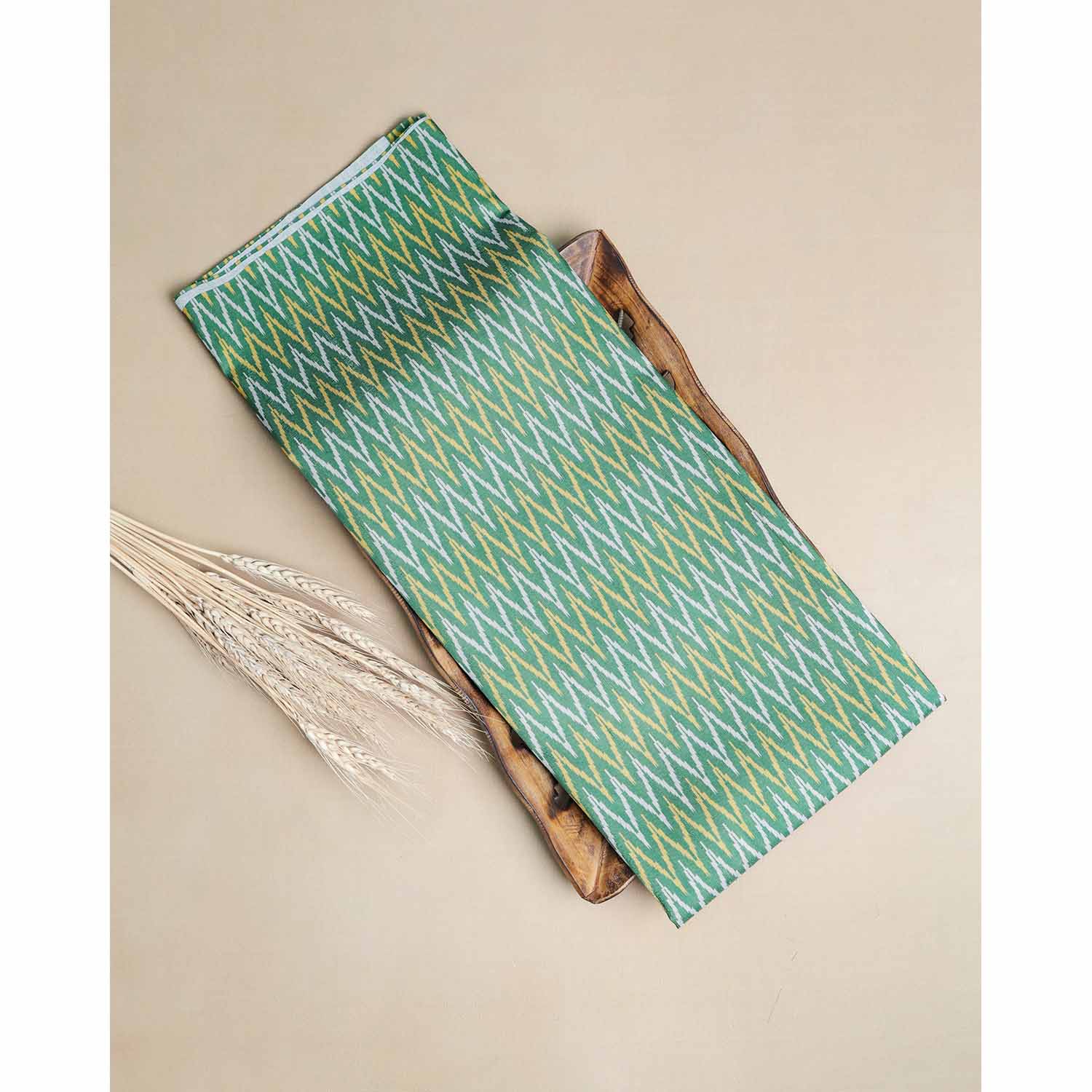 SEMI TUSSAR IKAT PRINTED FABRIC
