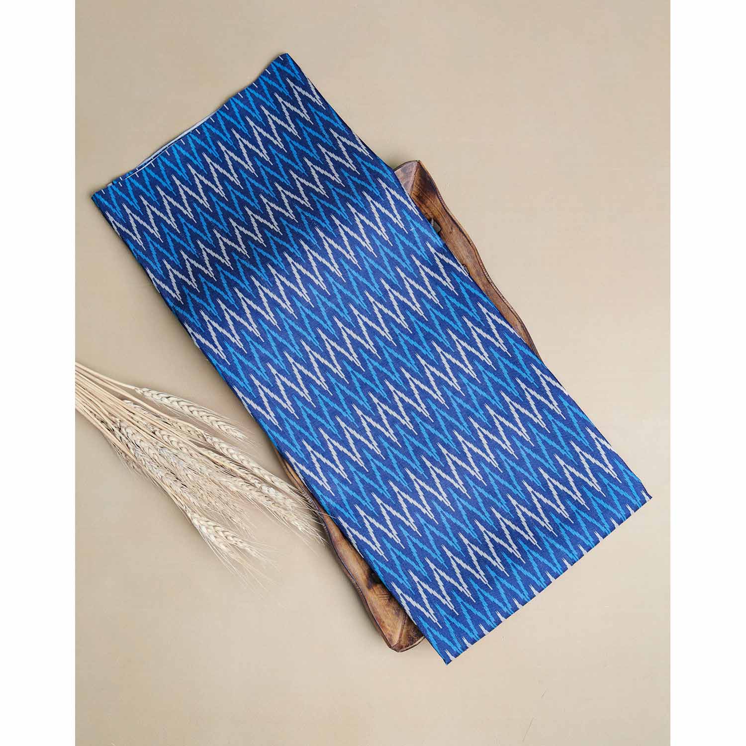 SEMI TUSSAR IKAT PRINTED FABRIC