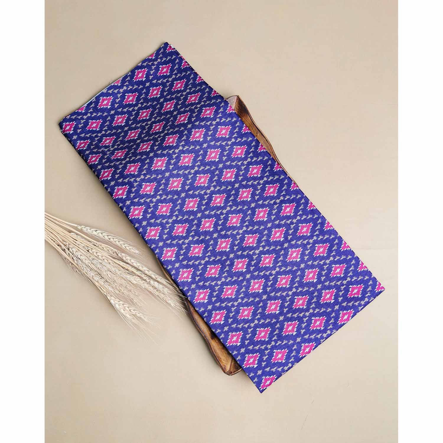 SEMI TUSSAR IKAT PRINTED FABRIC