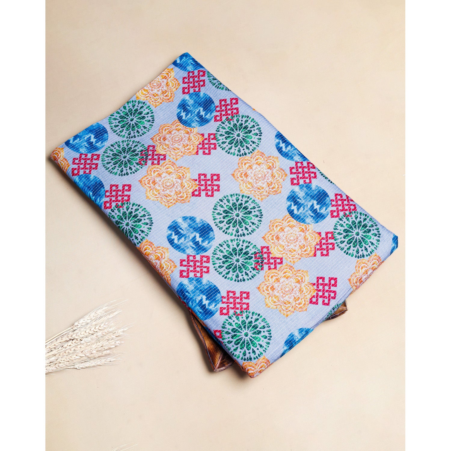 PURE COTTON KANTHA PRINTED FABRIC