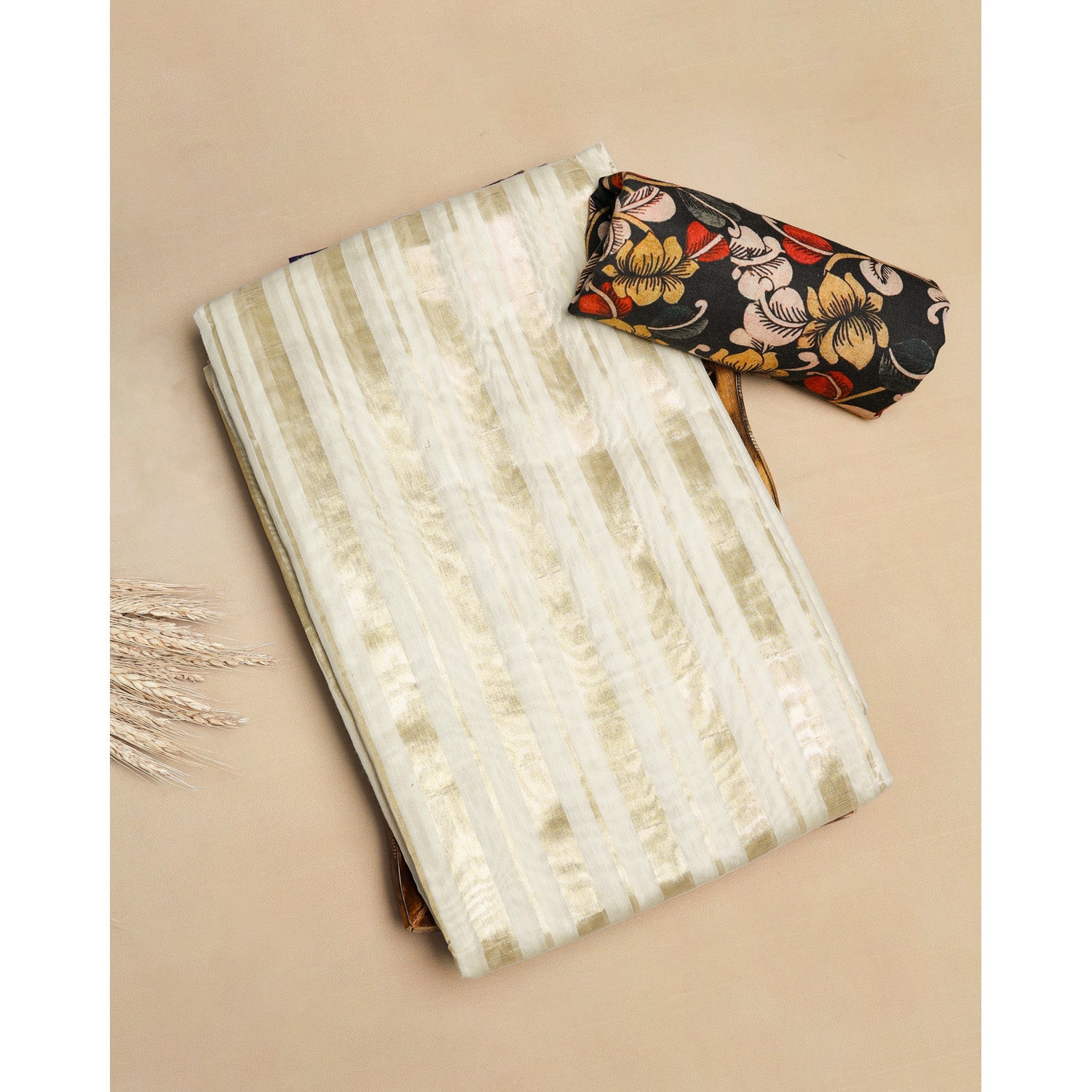 COTTON SILK SAREE WITH BLOUSE PIECE